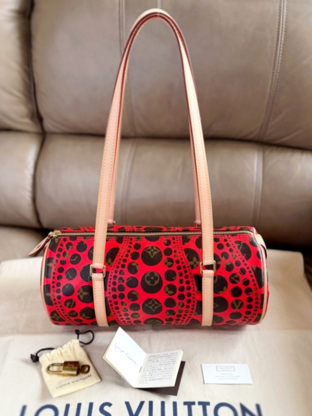 Louis Vuitton Yayoi Kusama Monogram Pumpkin Dots Papillion Limited Edition Bag